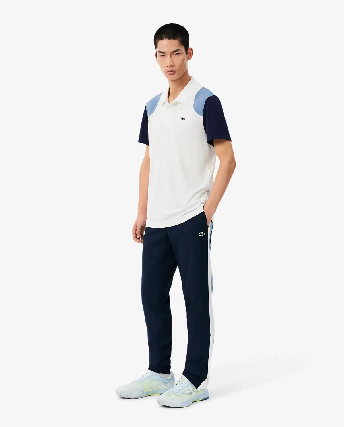 Спортивные брюки Lacoste с цветными блоками, мужские, Azul
