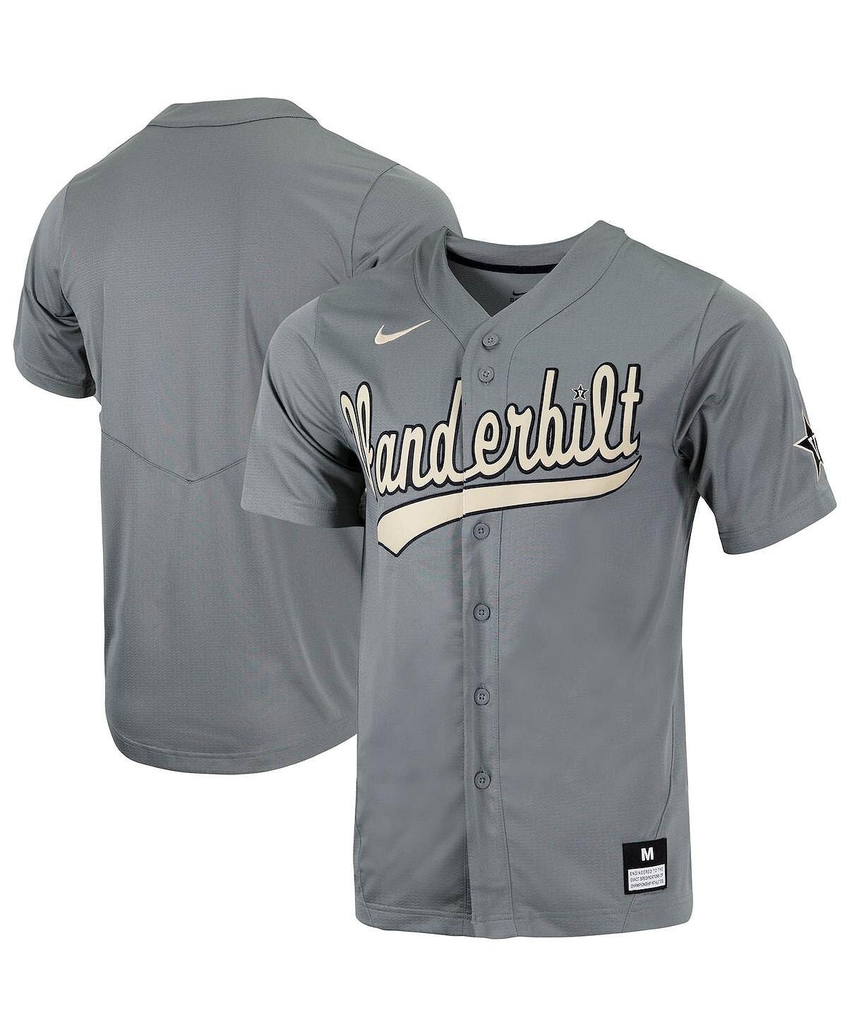 

Мужская темно-серая бейсбольная майка vanderbilt commodores replica с пуговицами на всю пуговицу Nike, мульти