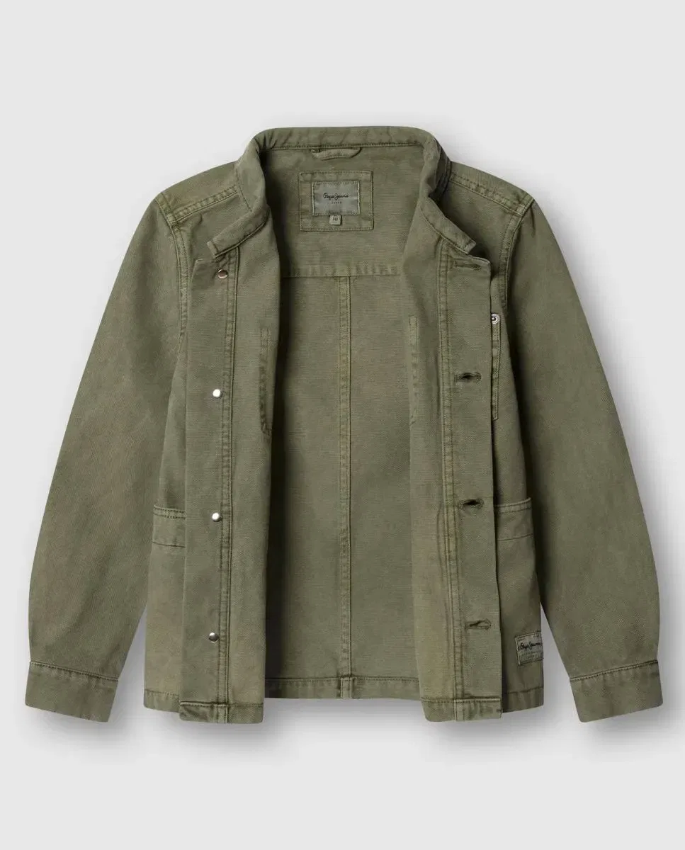 Детская куртка-сафари для мальчиков с четырьмя карманами Leo Pepe Jeans, Verde Militar — фото 3