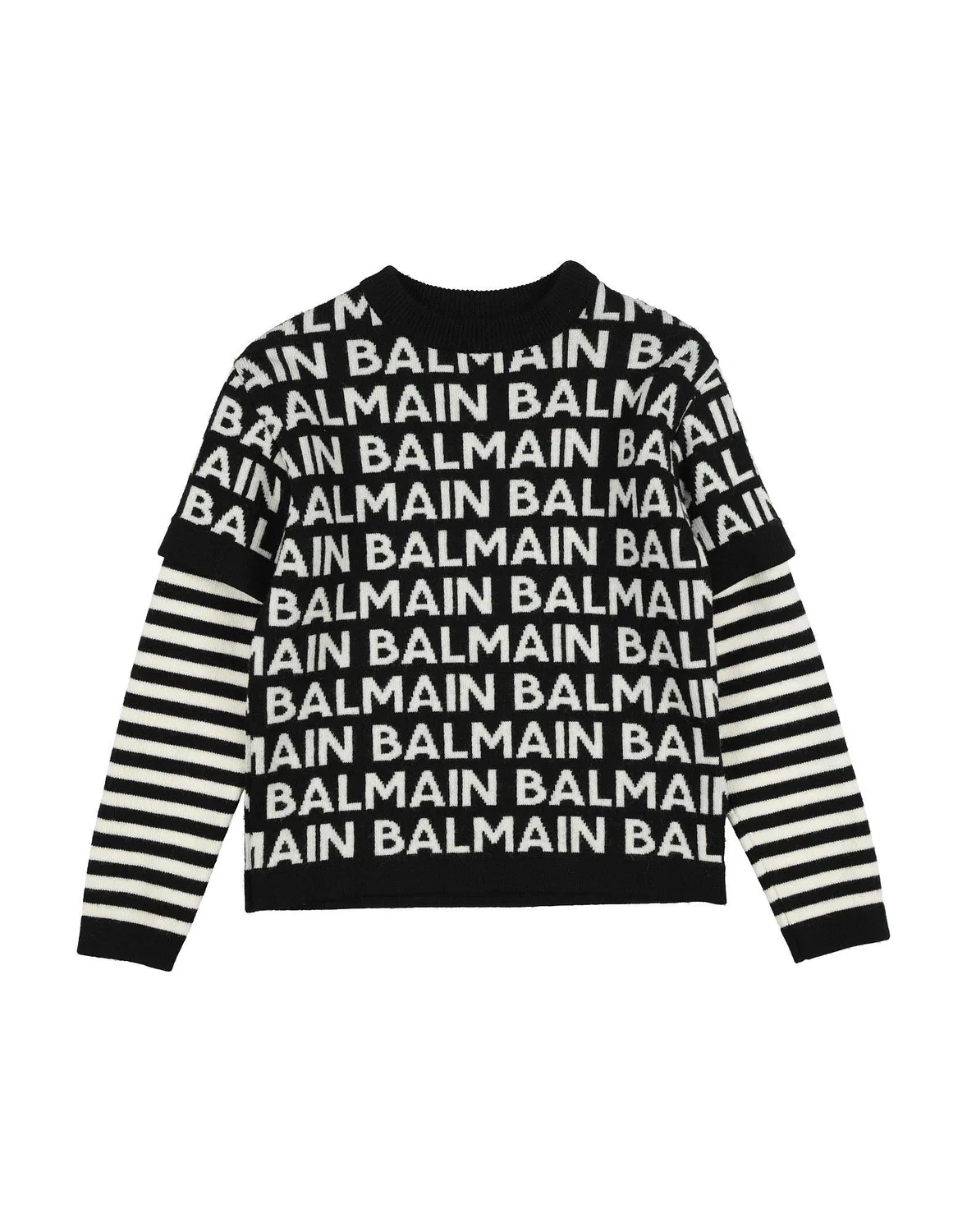 Мужской джемпер с жаккардовым узором Balmain, черный