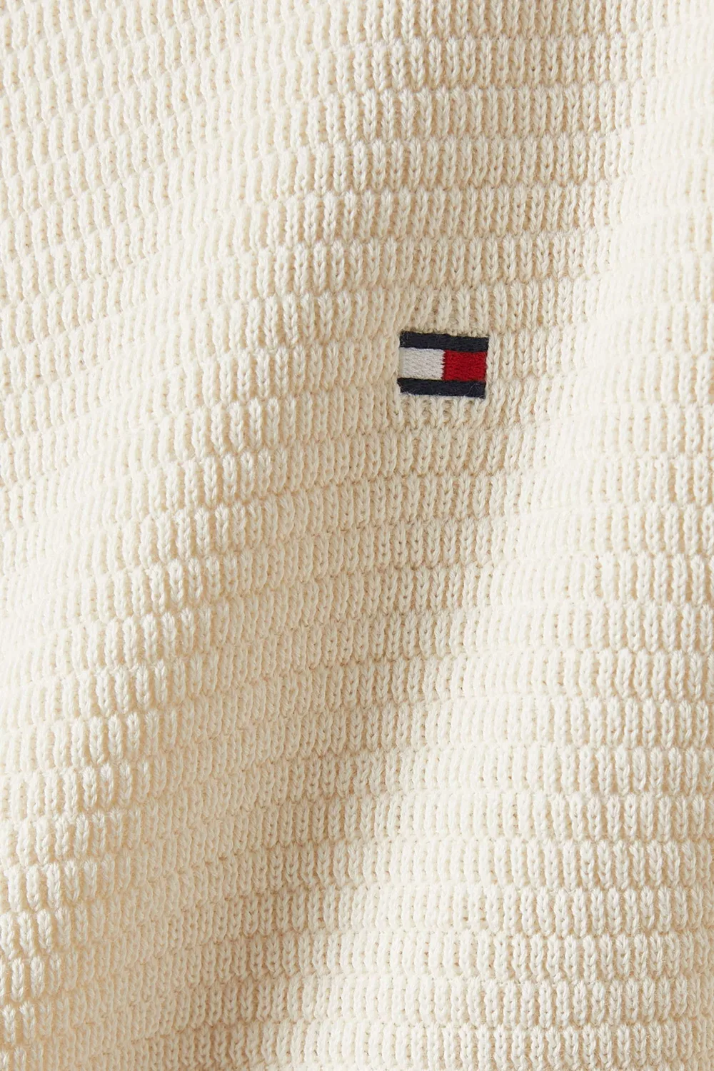 Свитер с воротником-гольф на молнии хлопковый Tommy Hilfiger, белый — фото 4