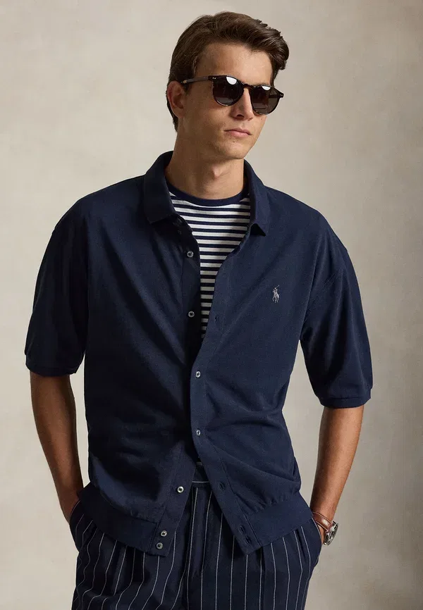 Рубашка из хлопка пике Polo Ralph Lauren, Aviator темно-синий