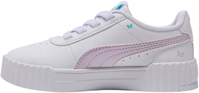 Детские кроссовки для девочек Carina 3.0 Butterfly PUMA, White — фото 3