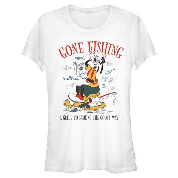 

Футболка с принтом Juniors' 's goofy gone fishing a guide to fishing the goofy way Disney