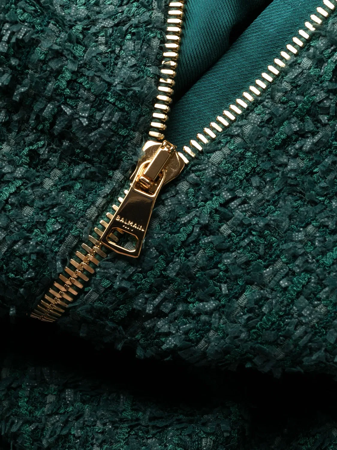 Мини-платье с V-образным вырезом и пуговицами Balmain, зеленый — фото 4