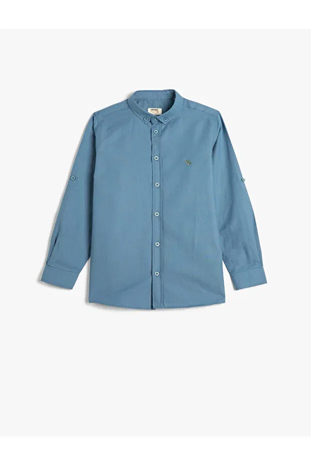 Детская рубашка с длинным рукавом Basics Koton, Blue