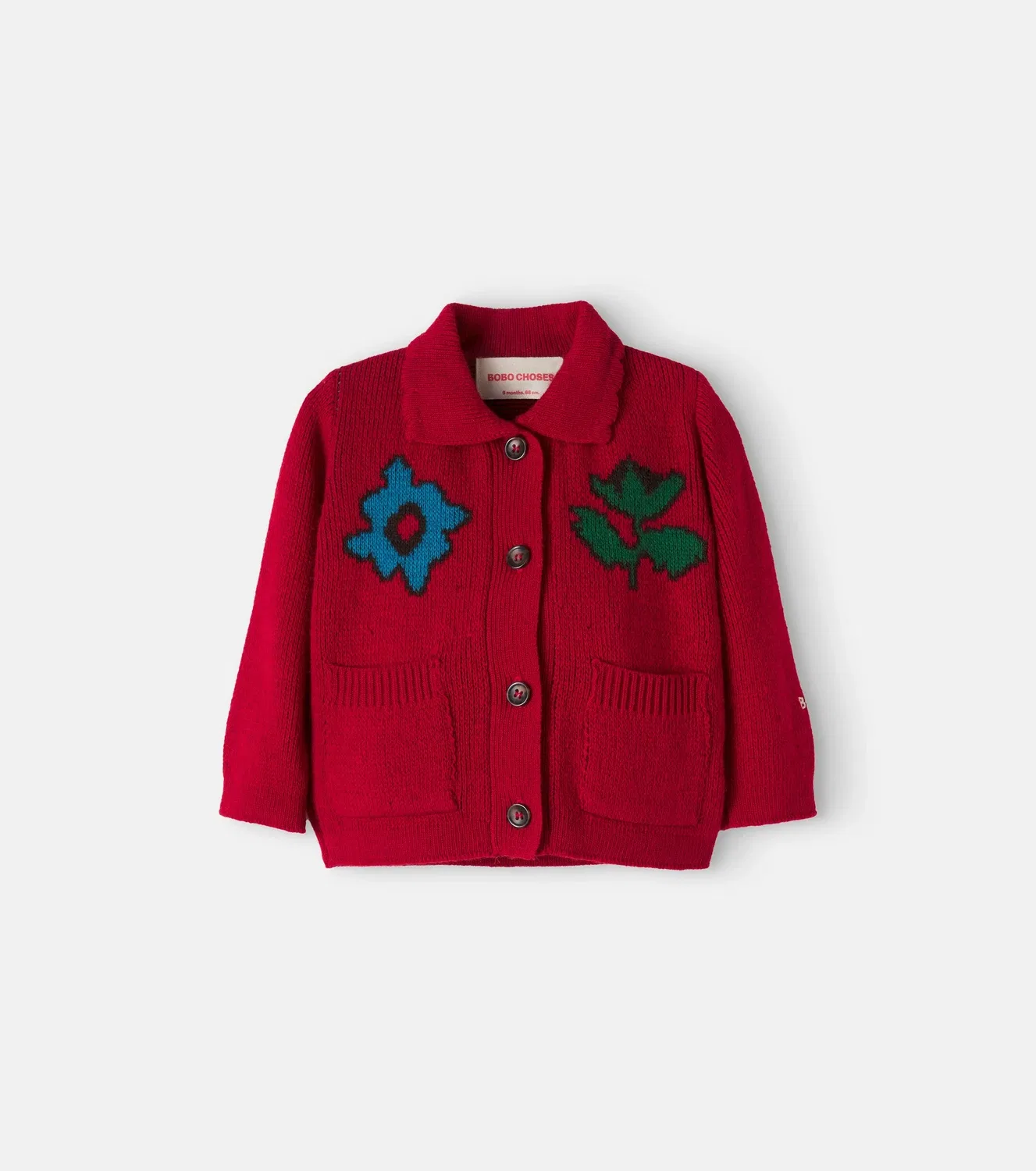 Кардиган с аппликациями Bobo Choses, красный