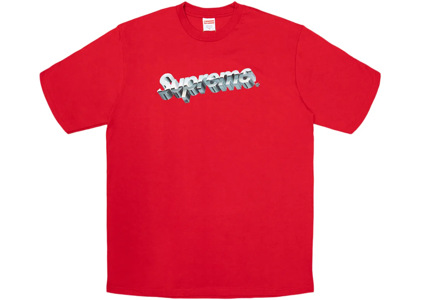 Мужская футболка с принтом Supreme Chrome Logo Tee Supreme, Red