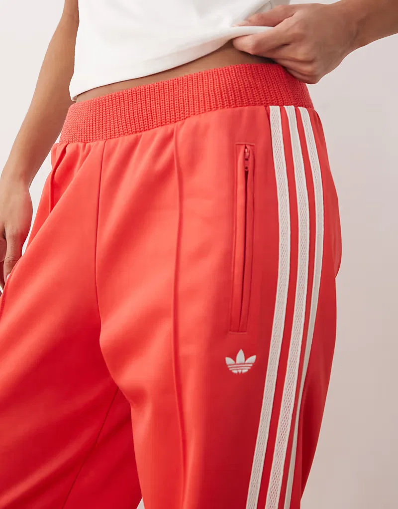 Спортивные брюки Adidas Originals Firebird с вязаными деталями, полупрозрачного, красный — фото 4
