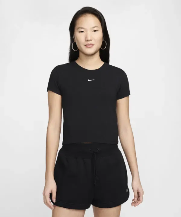 Кроп-топ трикотажный Nike, черный, белый