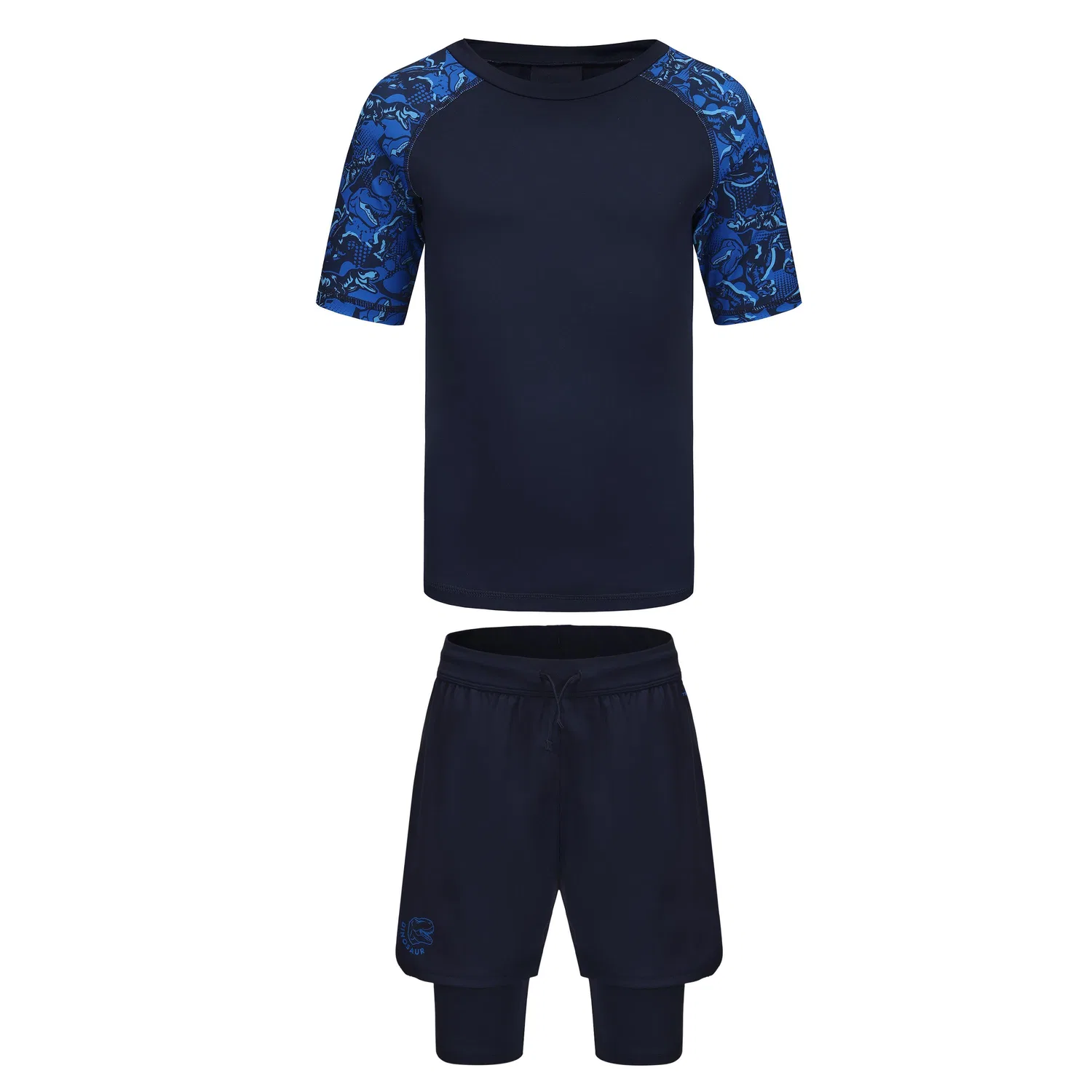 Детский комплект для плавания с принтом, 2 предмета, DECATHLON, Gray Blue/Turkish Blue