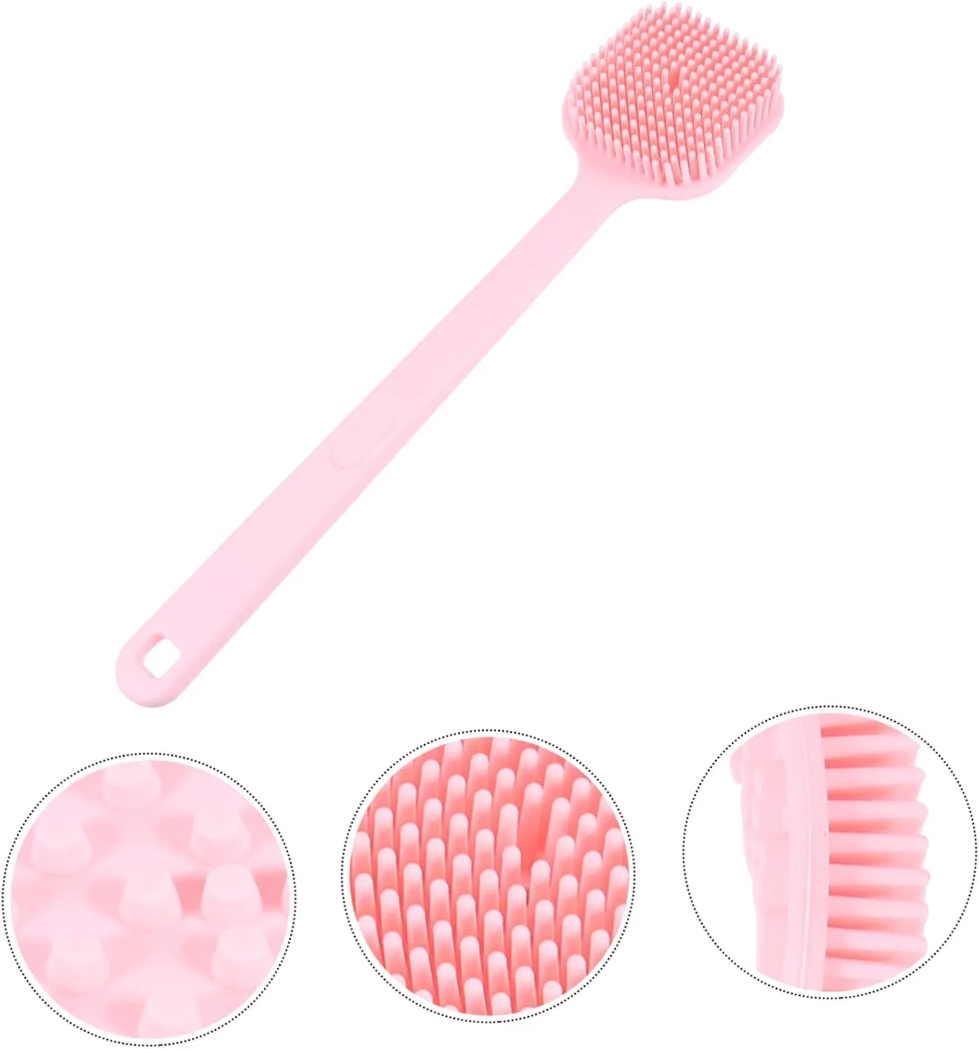 Массажная щетка для душа Silikon PLAFOPE, 1 шт, 35.5x8 см, Rosa — фото 2