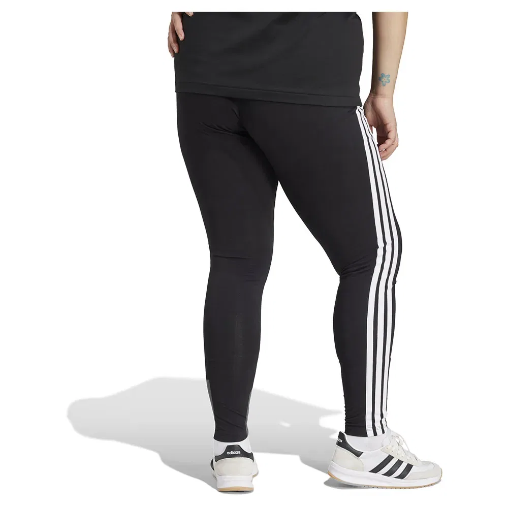 Леггинсы Adidas Essentials 3 Stripes Cotton Plus, черный — фото 2
