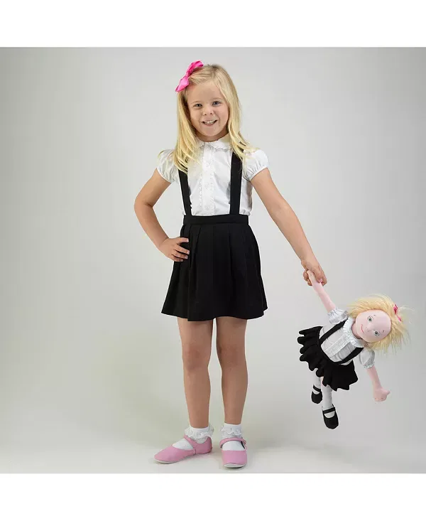 Детский комплект для девочек с коротким рукавом Eloise Jersey Blouse & Pinafore Set Rachel Riley, Black/White — фото 3