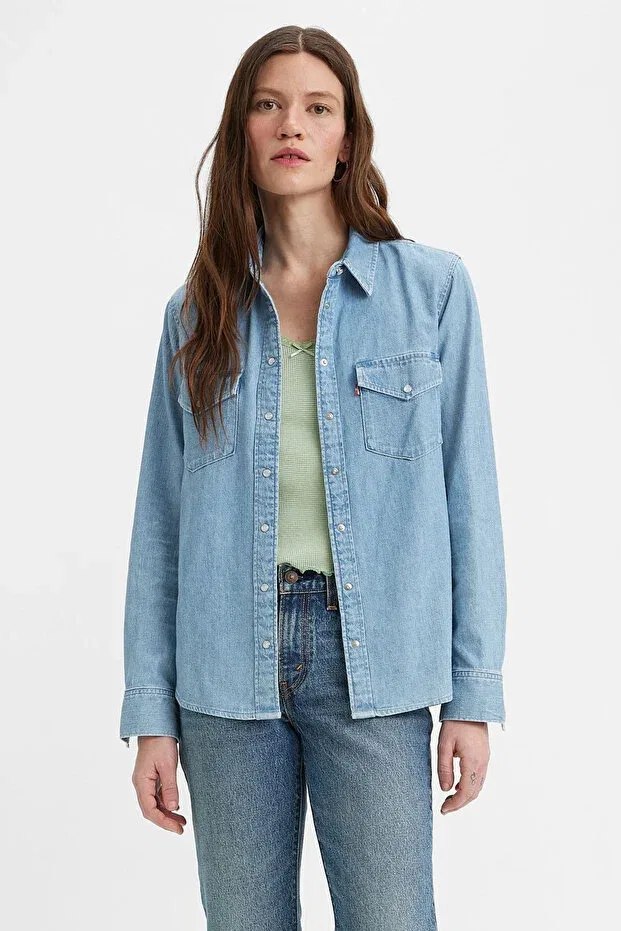 Женская джинсовая рубашка оверсайз с длинным рукавом Levi'S, Blue 1