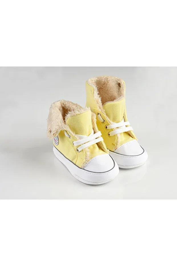 Детские тапочки для новорожденных с мехом Baby Pattini, Yellow
