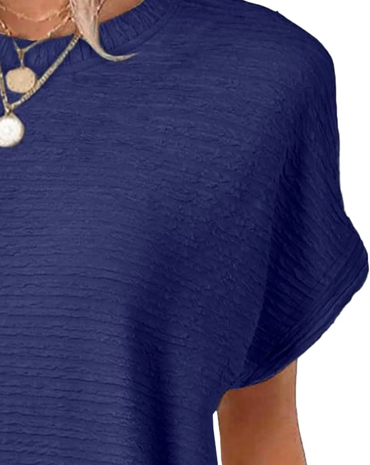 Женское мини-платье с текстурой футболки Crewneck, Royal Blue — фото 3