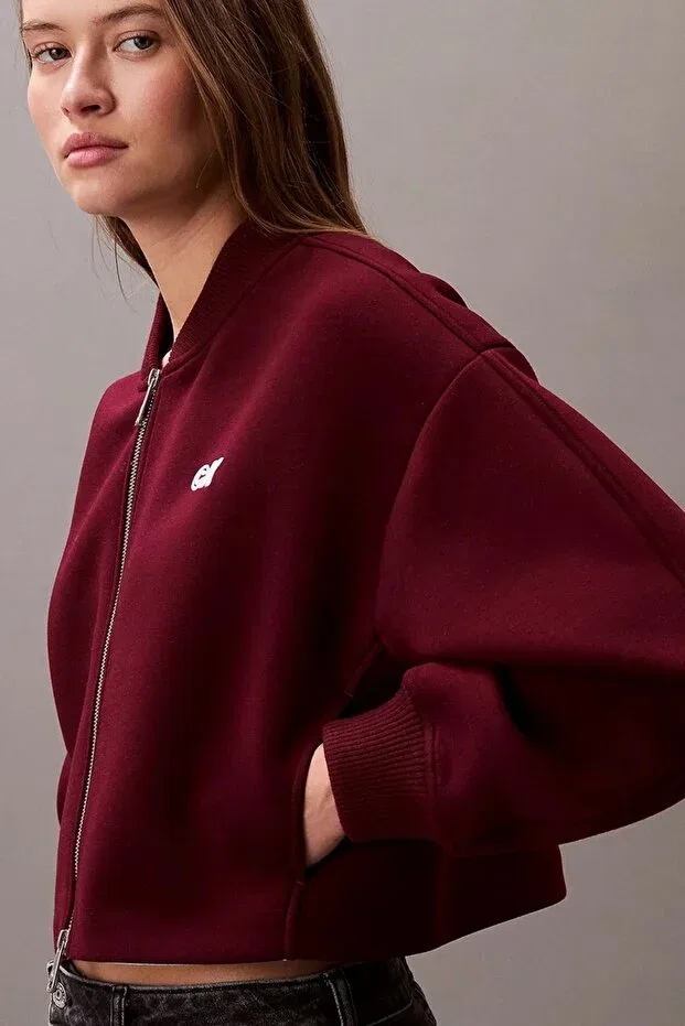 Женская куртка-бомбер с принтом Calvin Klein, Red — фото 2