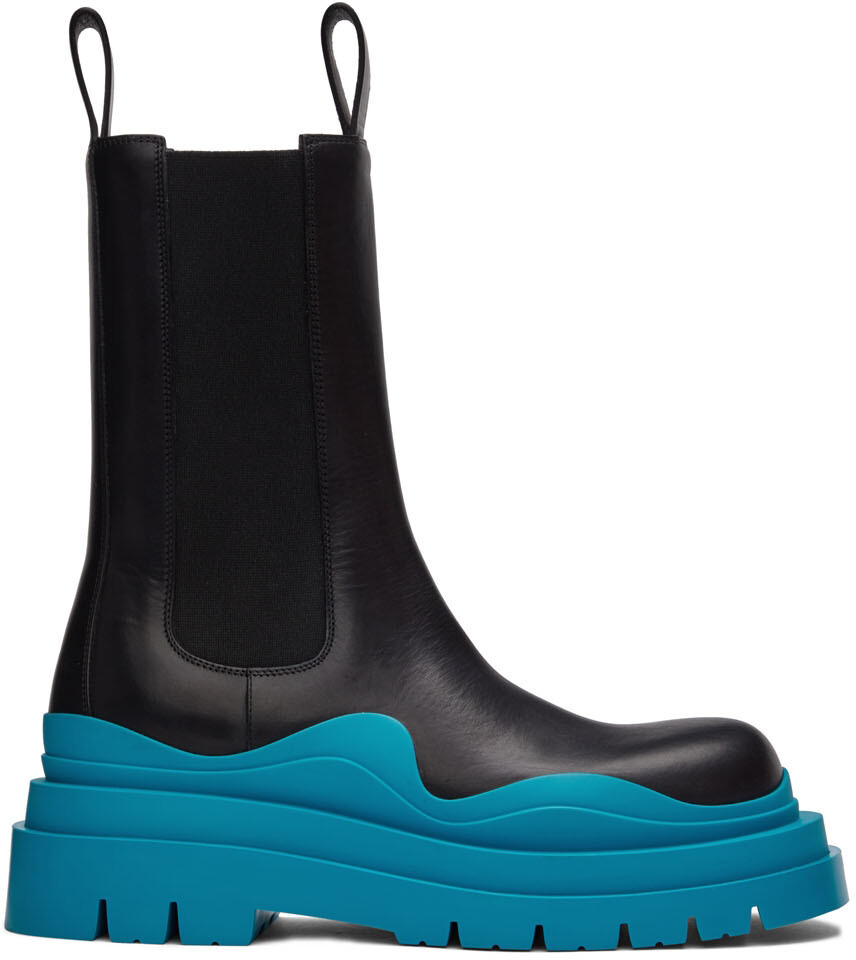 

Черно-синие ботинки челси из покрышек Bottega Veneta, Черный, Черно-синие ботинки челси из покрышек Bottega Veneta