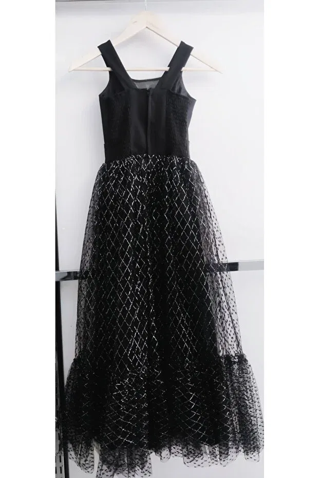 Детское платье для девочек с принтом Star Skirt Glitter Printed N.Y.Yildiz, Black — фото 2
