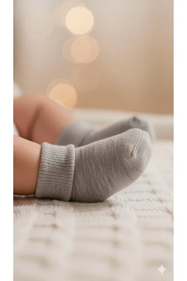 Детские носки для новорожденных хлопковые с принтом Galaxy Baby Socks, Blue — фото 3