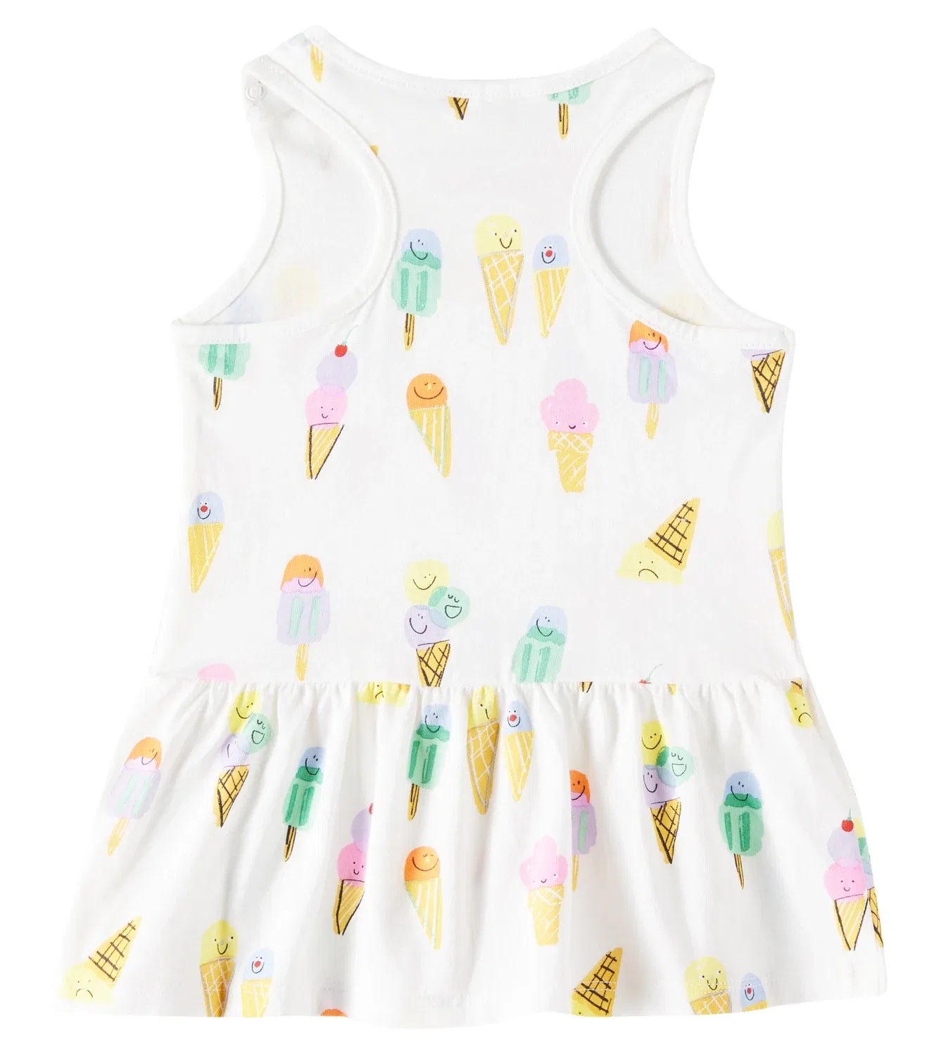 Платье хлопковое с принтом Stella Mccartney Kids, бежевый — фото 2
