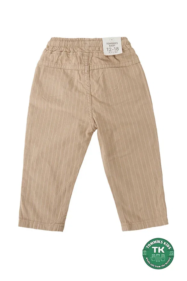 Детские брюки для девочек в полоску Bebe striped pants Tommiks Kids, Beige — фото 2