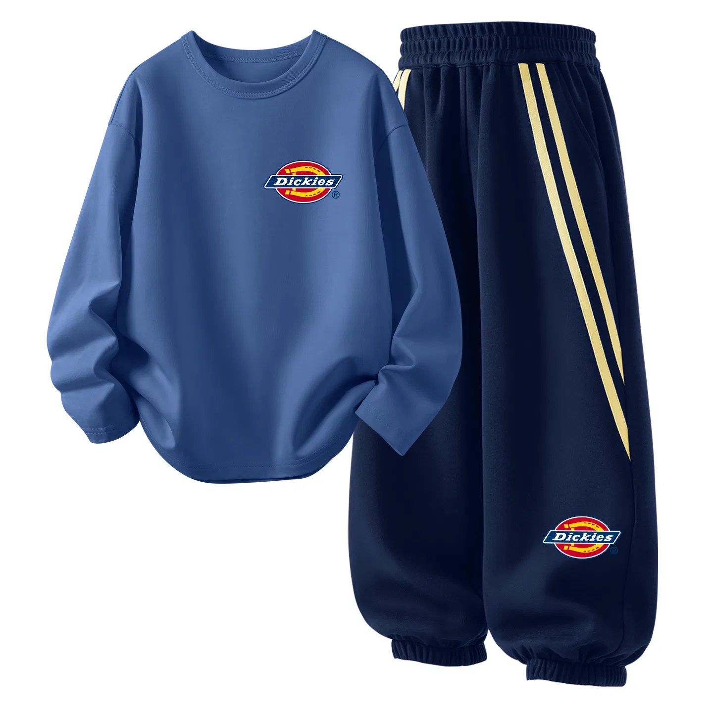 Детский комплект из футера с принтом Dickies, Gray Blue/Navy Blue