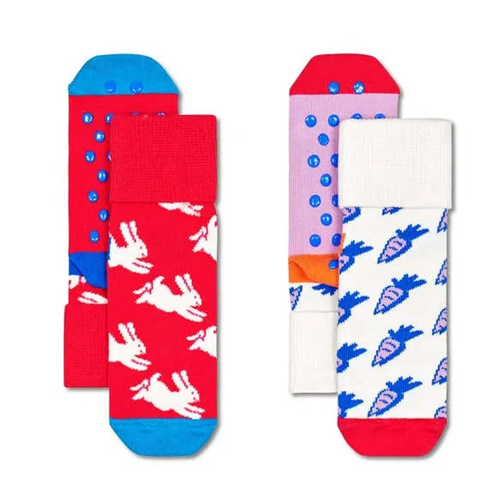 Носки Happy Socks Bunny & Carrot Anti Slip, 2 пары, мультиколор