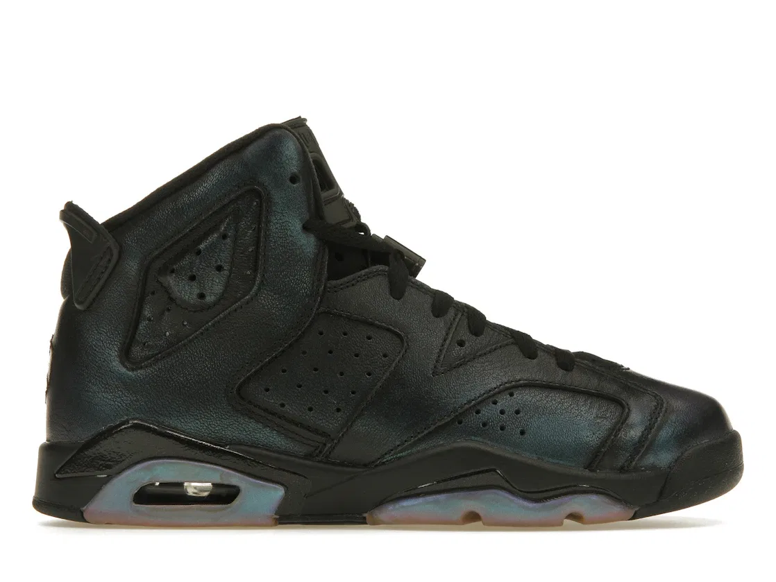 Детские кроссовки Lifestyle с переливающимися элементами Jordan 6 Retro, Black/Black-White