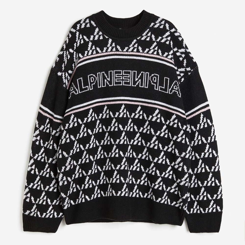 

Свитер H&M Oversized Jacquard-knit Alpine, черный