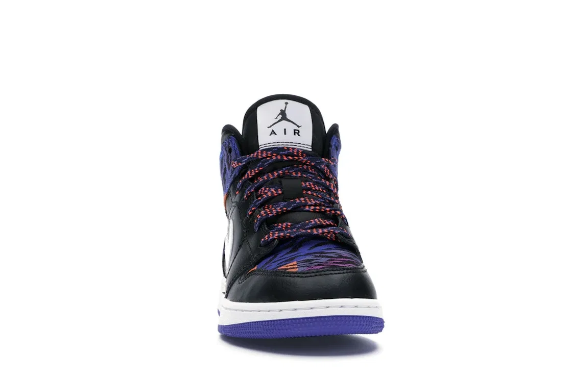 Детские кроссовки с принтом Jordan 1 Mid Multi-Color Tiger Stripe Jordan, Black/White-Rush Violet-Black — фото 2