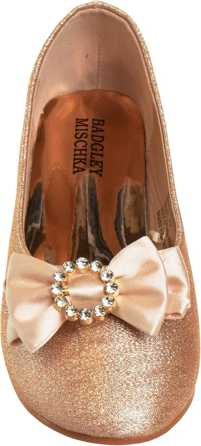 Детские балетки для девочек с бантом Josmo, Rosegold Shimmer — фото 2
