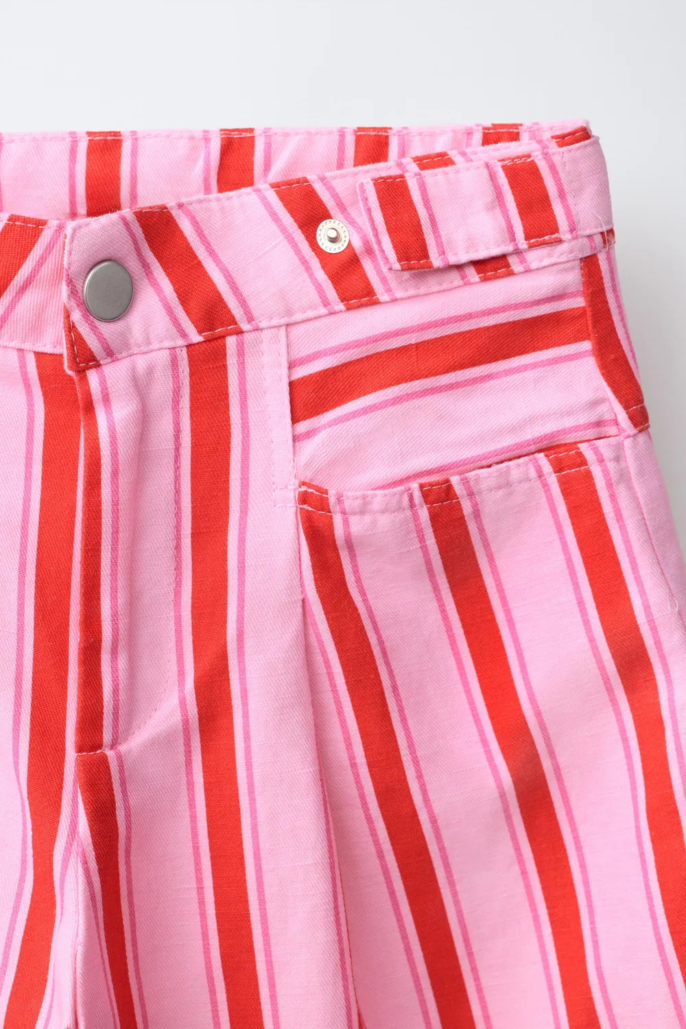 Полосатые брюки "Бочка" ZARA, Pink — фото 3