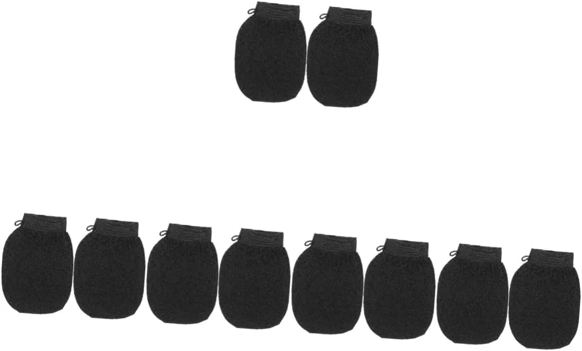 Мочалки-рукавицы для пилинга FOMIYES, 10 шт, 20x15x1 см, Black