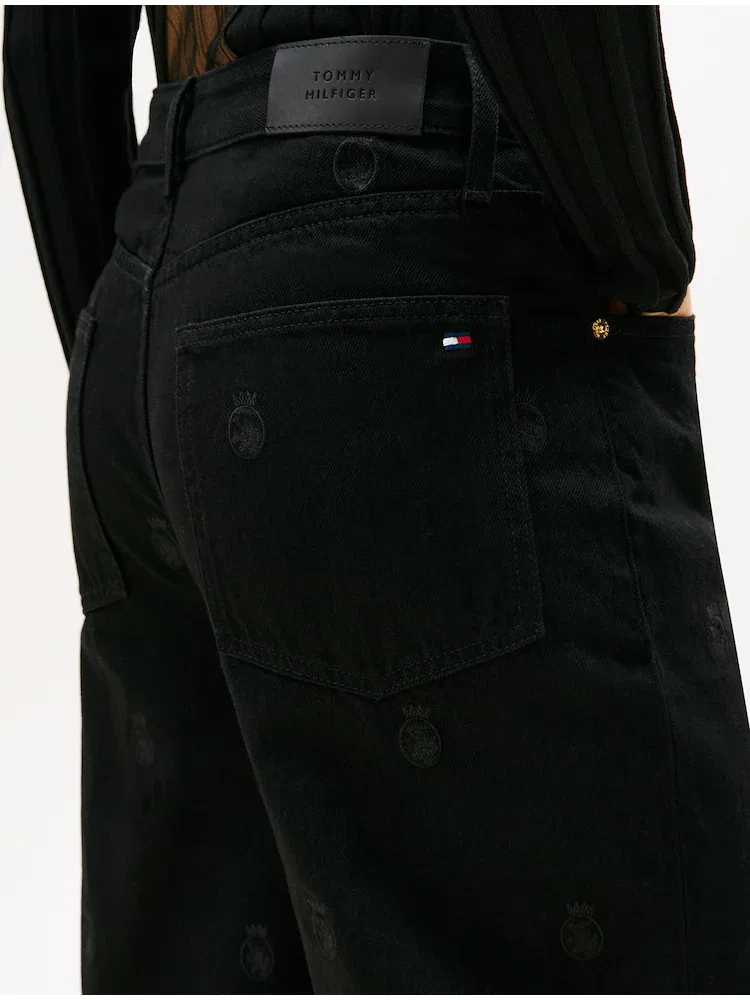 Джинсы с вышивкой Barrel Fit TOMMY HILFIGER, Black — фото 3