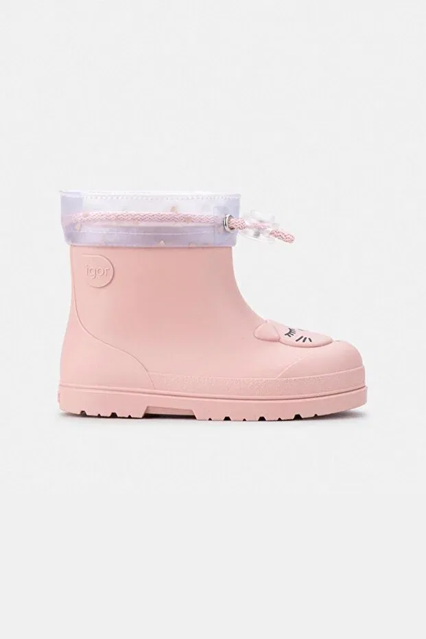 Детские резиновые сапоги для девочек с животным принтом Mendi gato Igor, Soft Pink