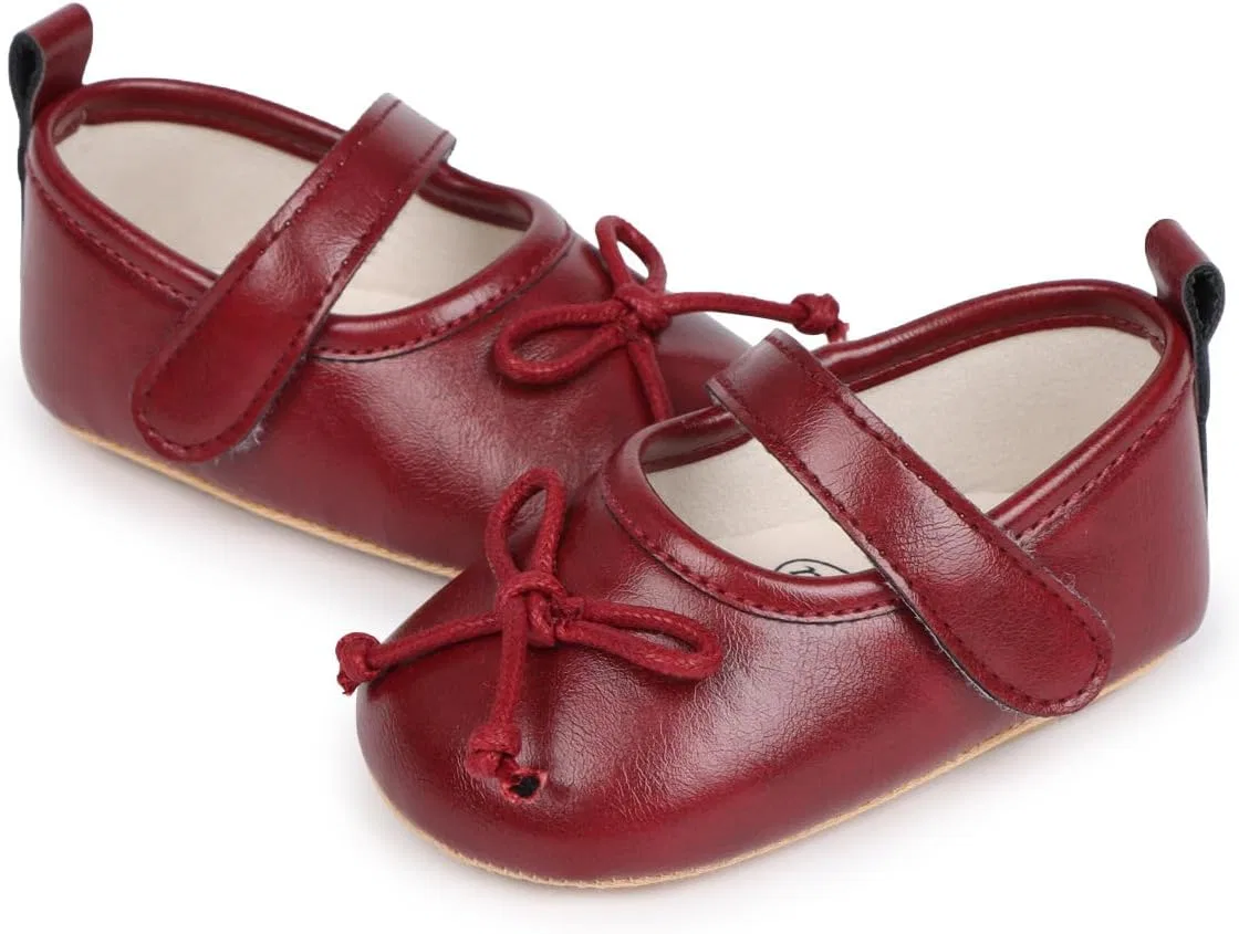 Детские туфли для девочек с принтом Purepips, Wine Red — фото 3