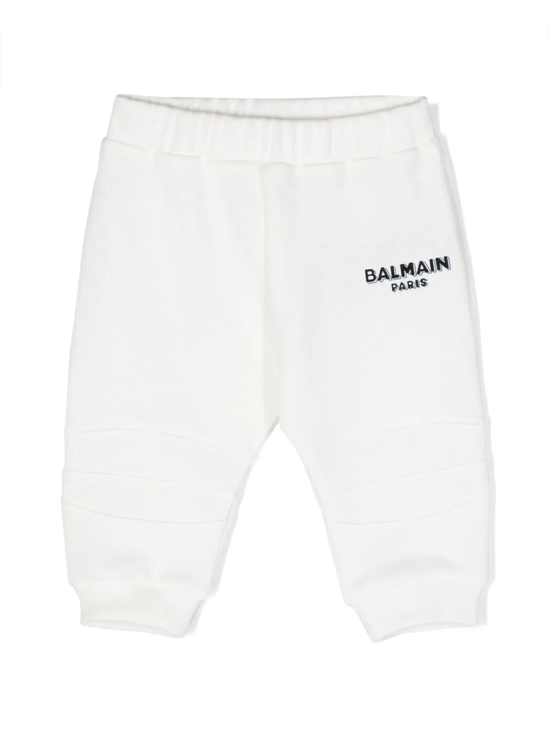 Трековые брюки из хлопка с принтом логотипа Balmain, белый