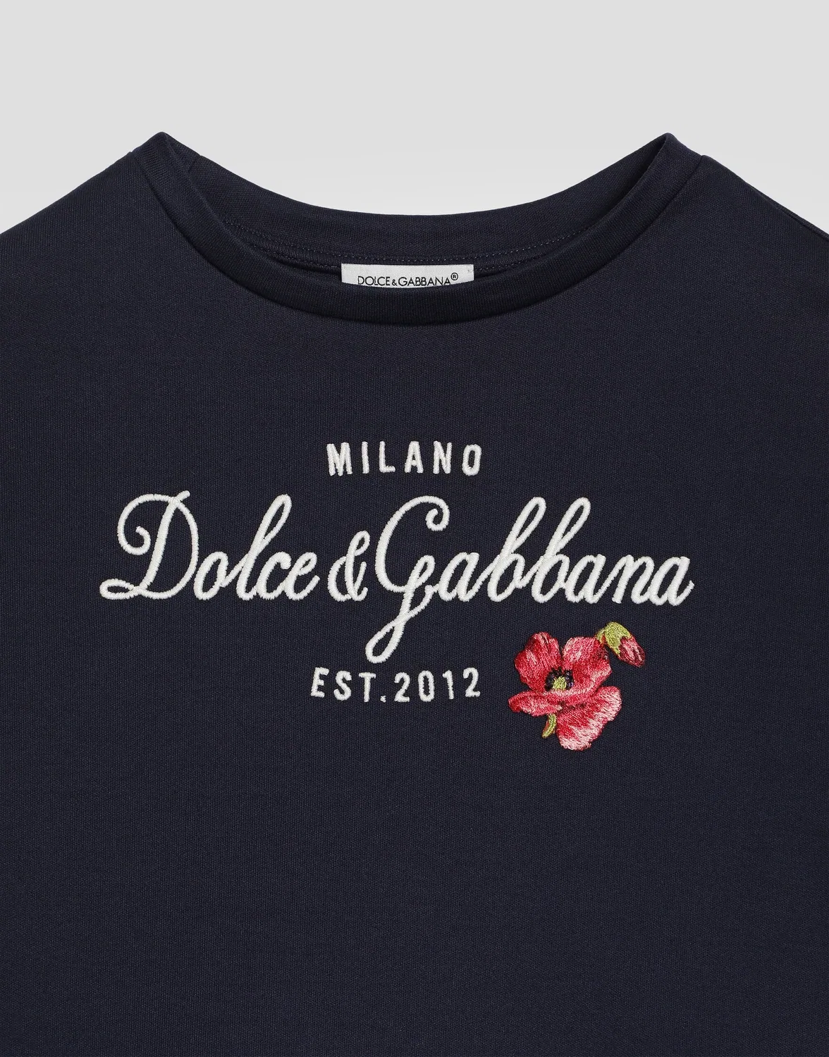 Хлопковое платье с маками Dolce&Gabbana, синий — фото 3