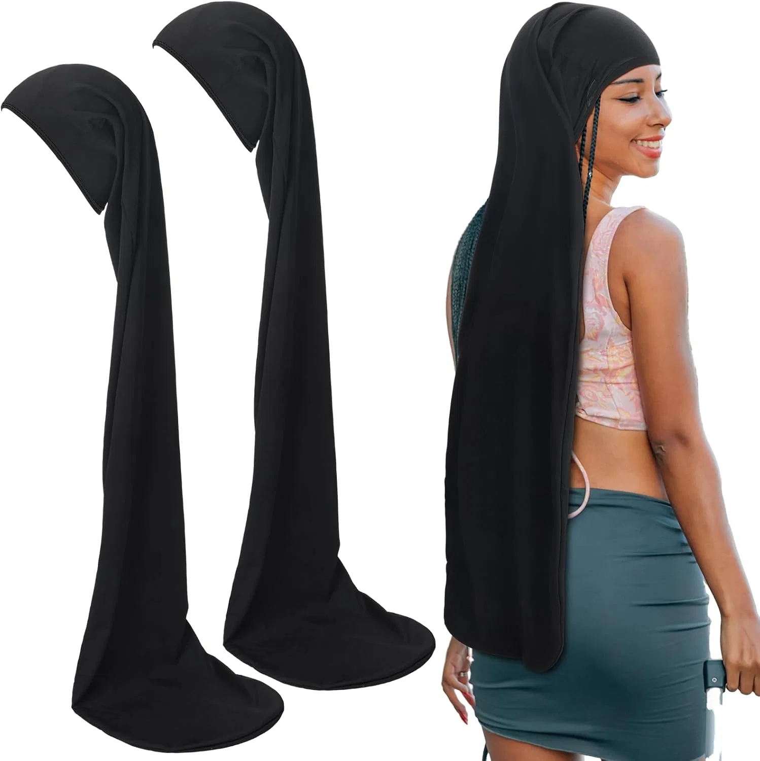 Шапочка для душа Jumbo Dreadlock, Twistover, 2 шт, 94 см, Black