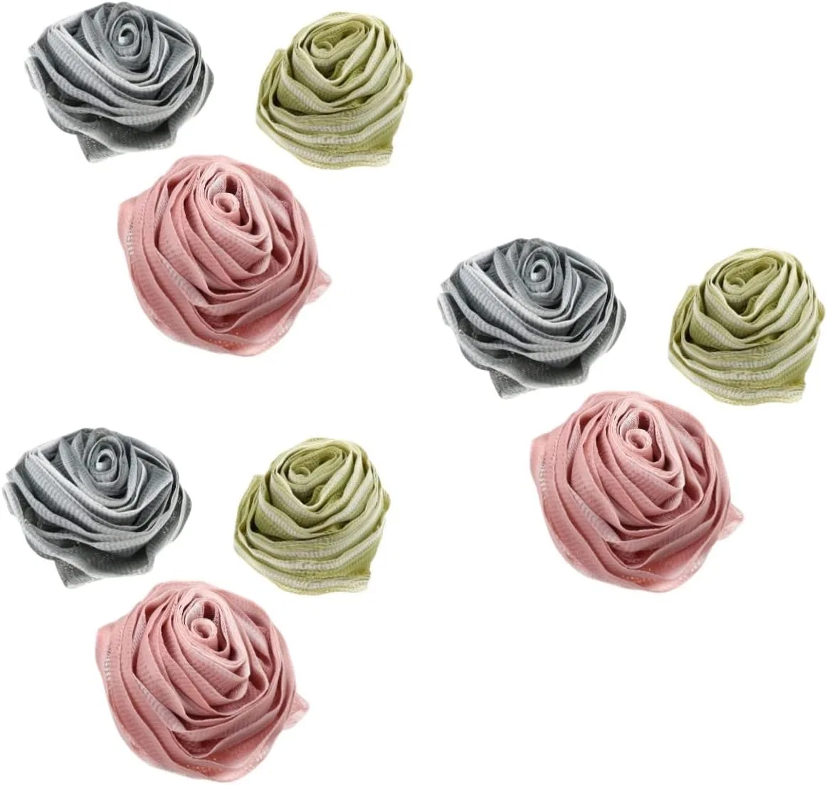 Мочалка для душа FRCOLOR, набор 9 шт, Полиэстер, 30x10x10 см, Pink, Green, Grey