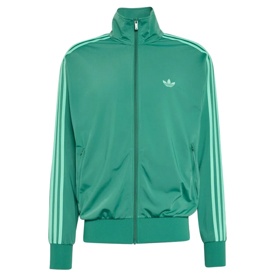Худи на молнии ADIDAS ORIGINALS 'Firebird' в нефритово-зеленом цвете