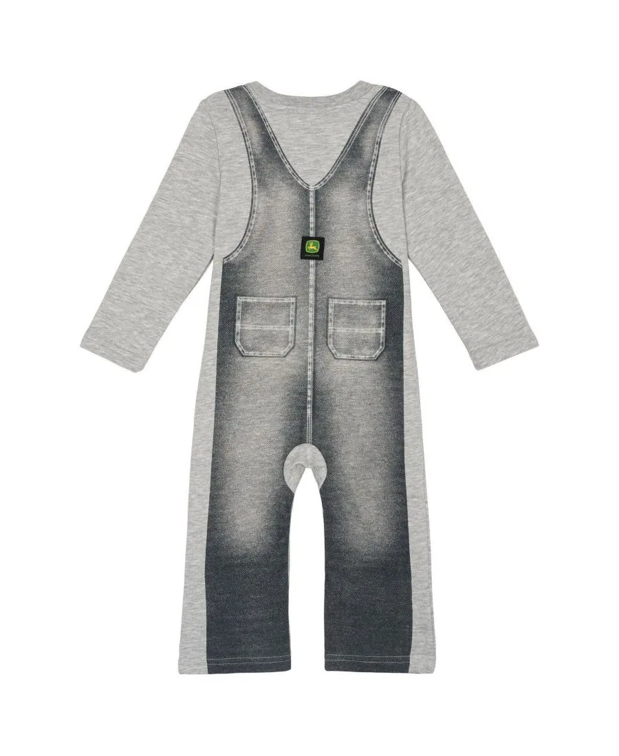 Комбинезон-обманка с принтом John Deere, Denim Heather Gray — фото 2
