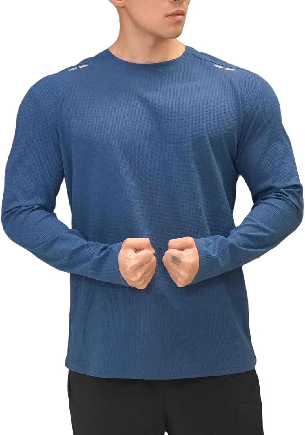 Мужская быстросохнущая футболка с длинным рукавом Crewneck, Dark Blue