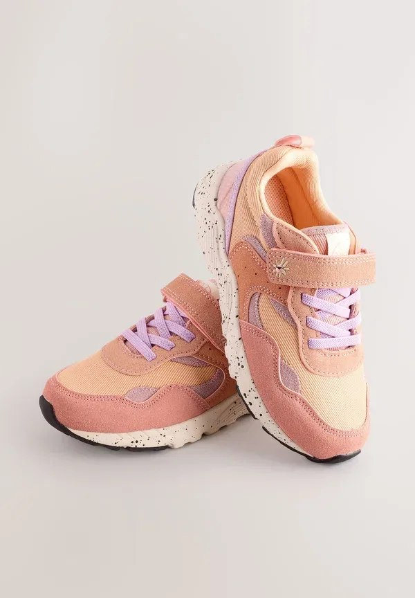 Кроссовки с застежкой липучкой Regular fit elastic lace touch fasten trainers Next, Multi Orange, оранжевый/мультиколор — фото 4