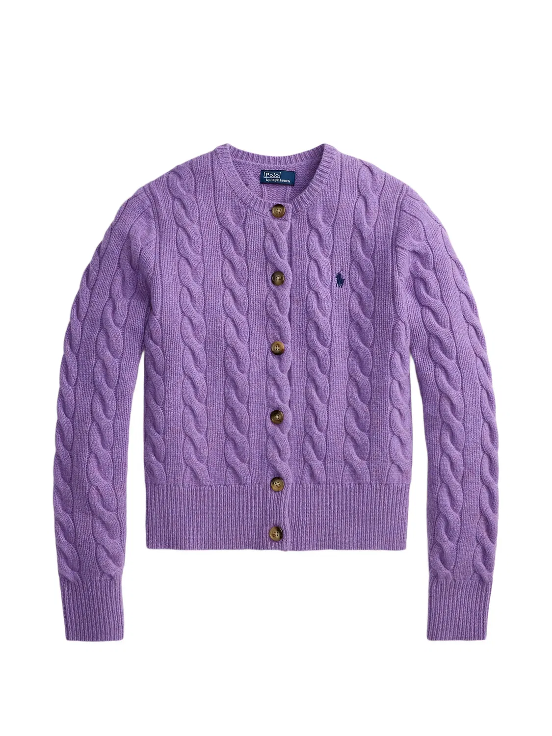 Polo Ralph Lauren Кардиган с косами фиолетовый