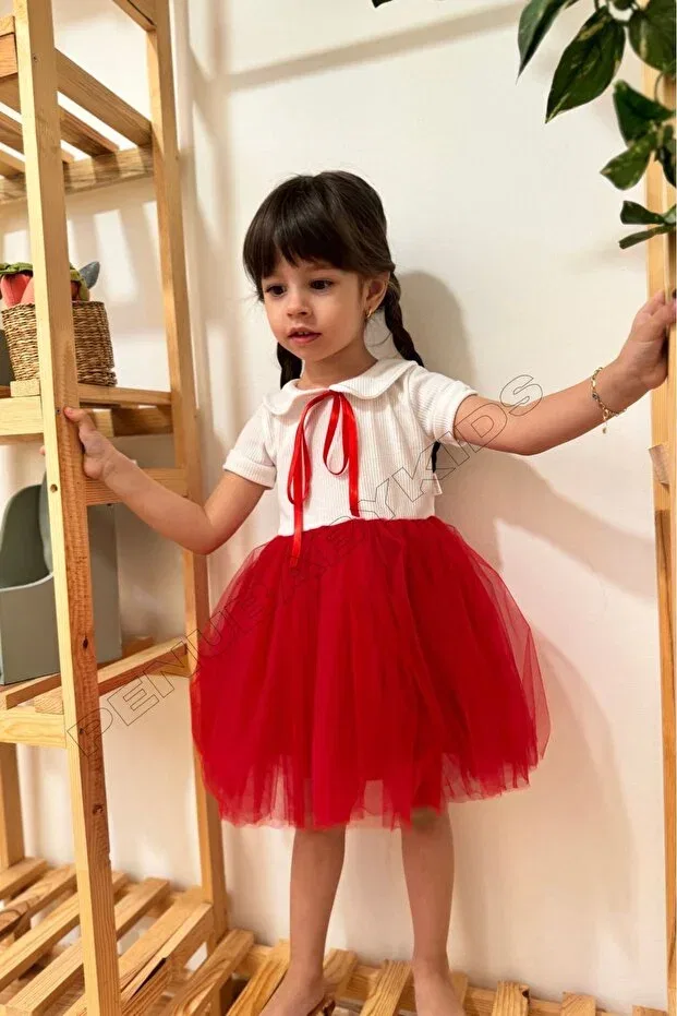 Детское платье для девочек с коротким рукавом heidi Penu Baby Kids, Red — фото 2