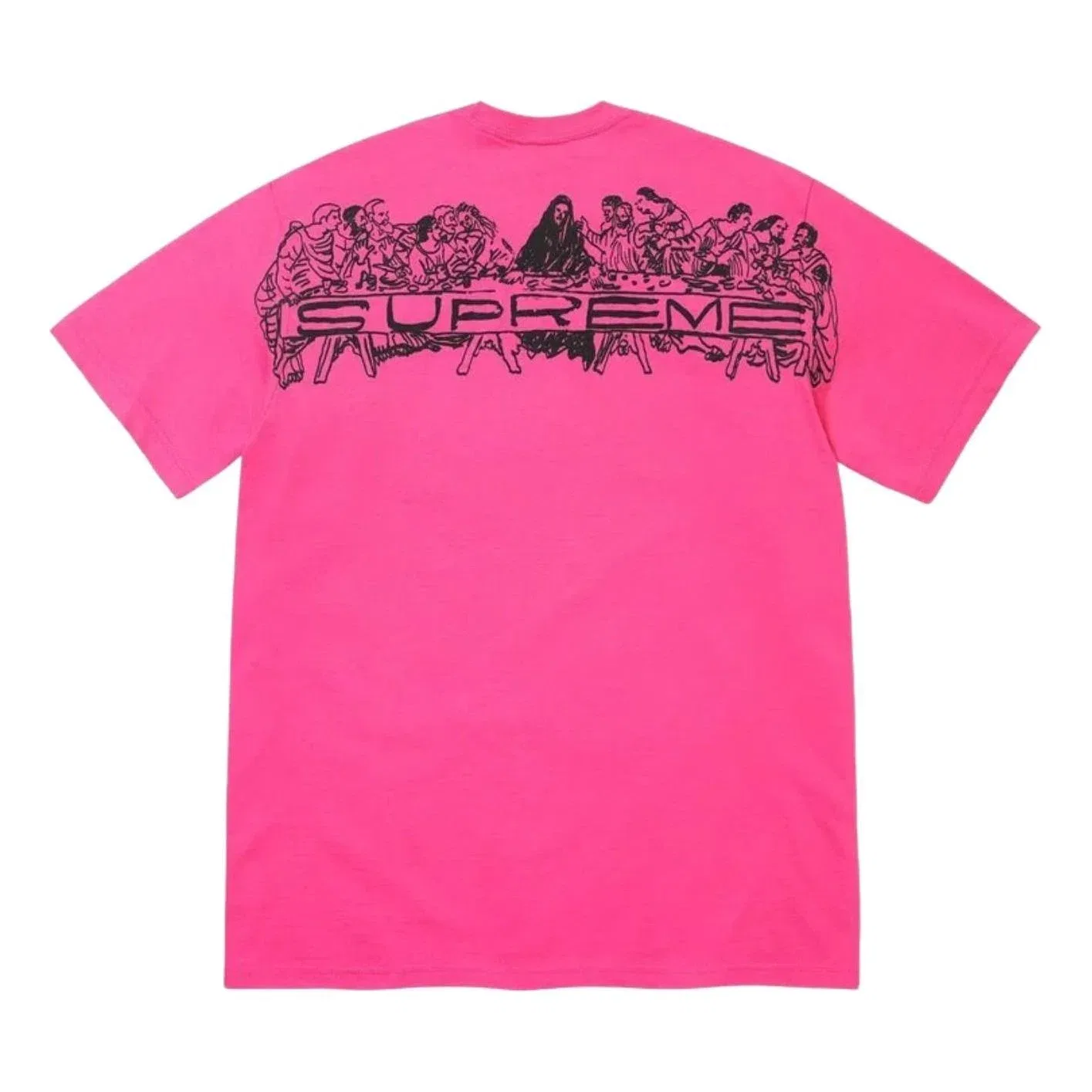 Мужская футболка с принтом Supreme SS26 Supper T-Shirt Fuchsia, розовый
