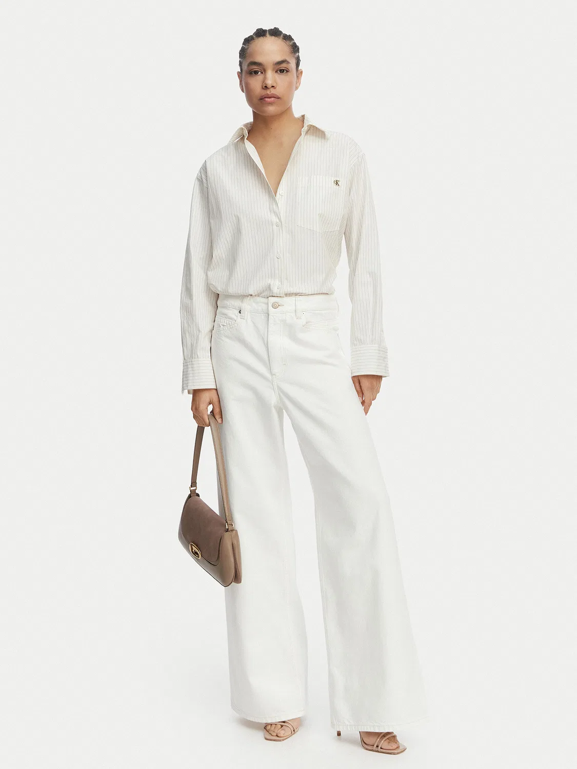 Женские джинсы свободного кроя Slouchy Boss, белый — фото 2
